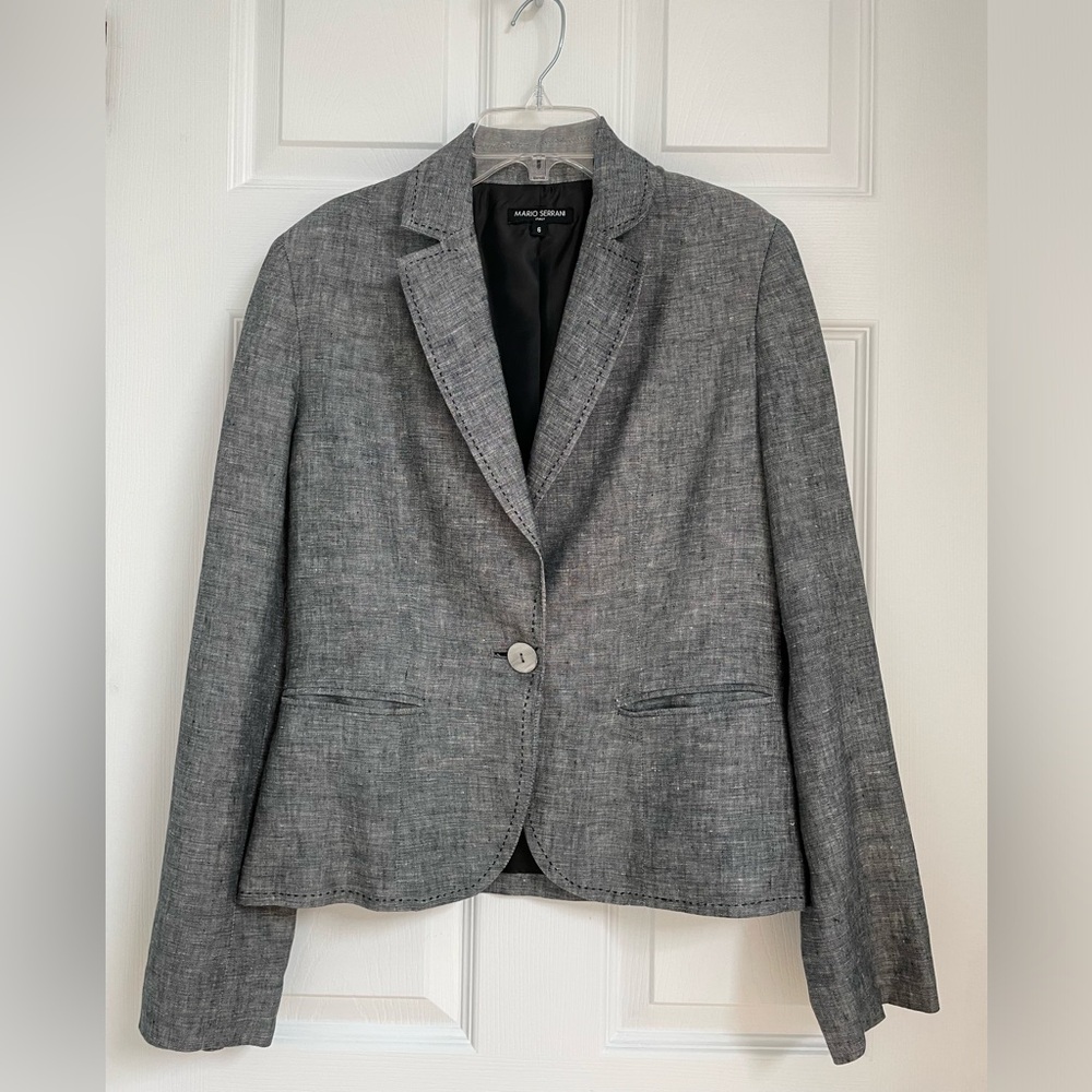 Navy blue/grey linen jacket